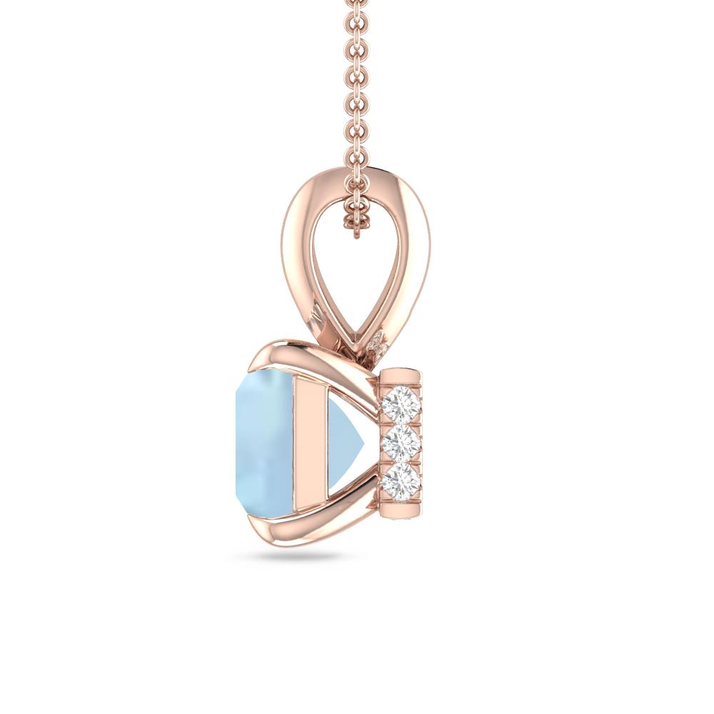 Rose Gold - Aquamarine