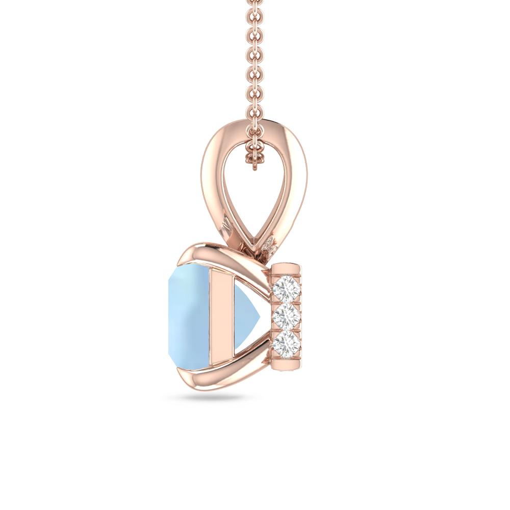 Rose Gold - Aquamarine