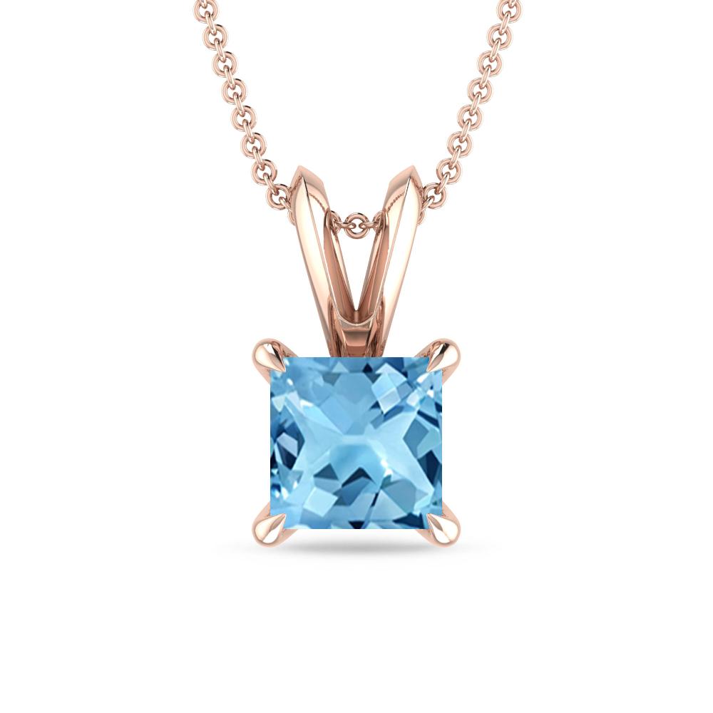 Rose Gold - Blue Topaz