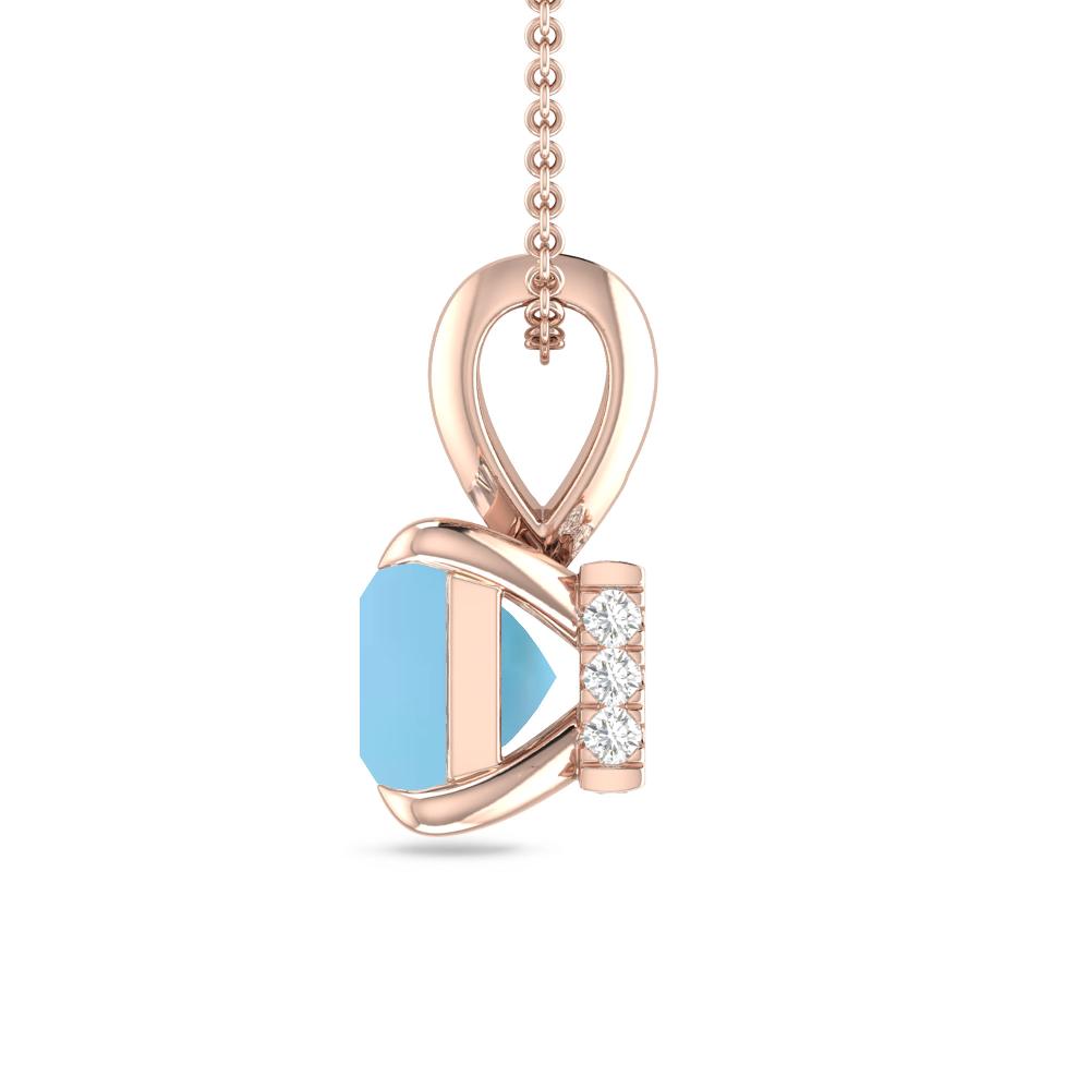 Rose Gold - Blue Topaz