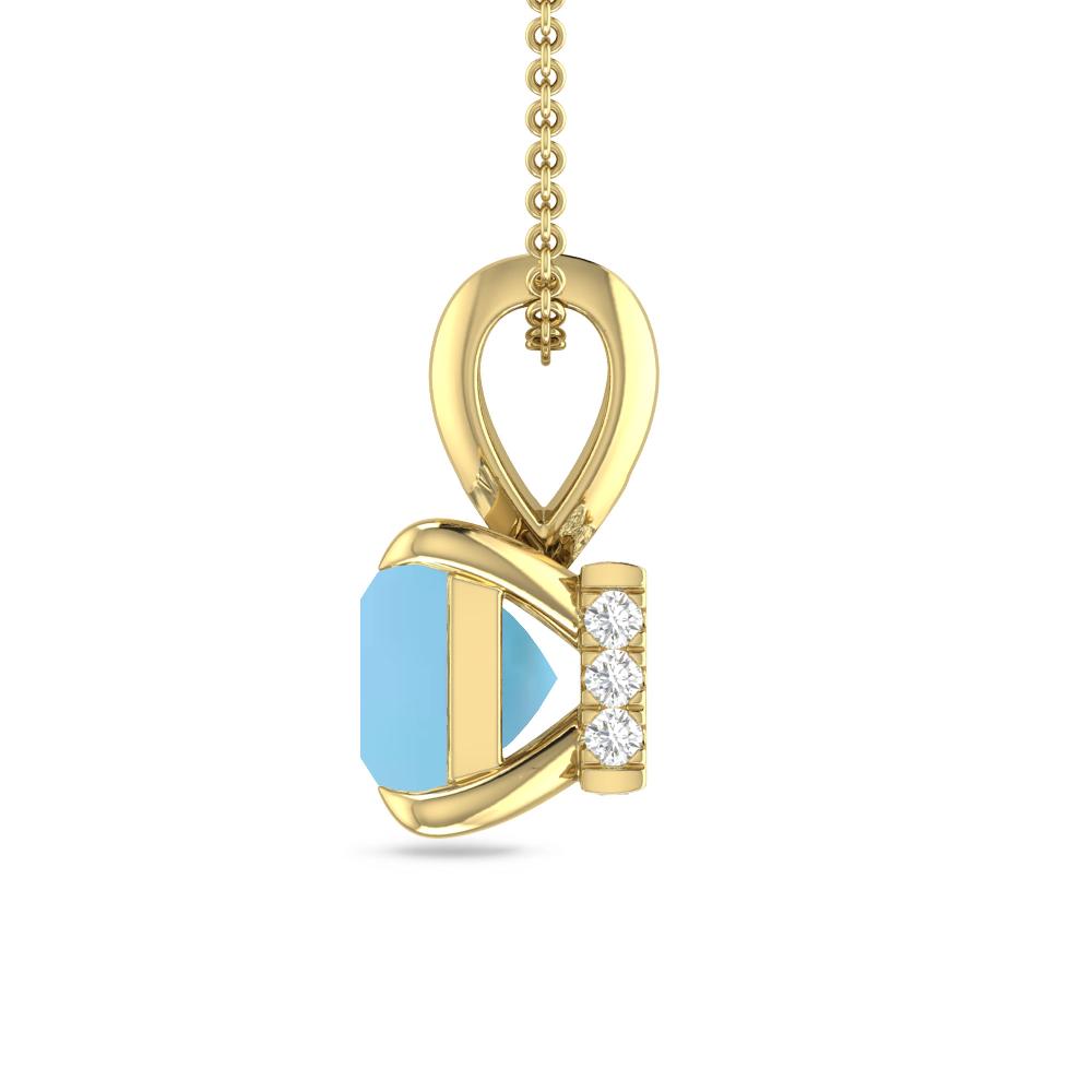 Yellow Gold - Blue Topaz
