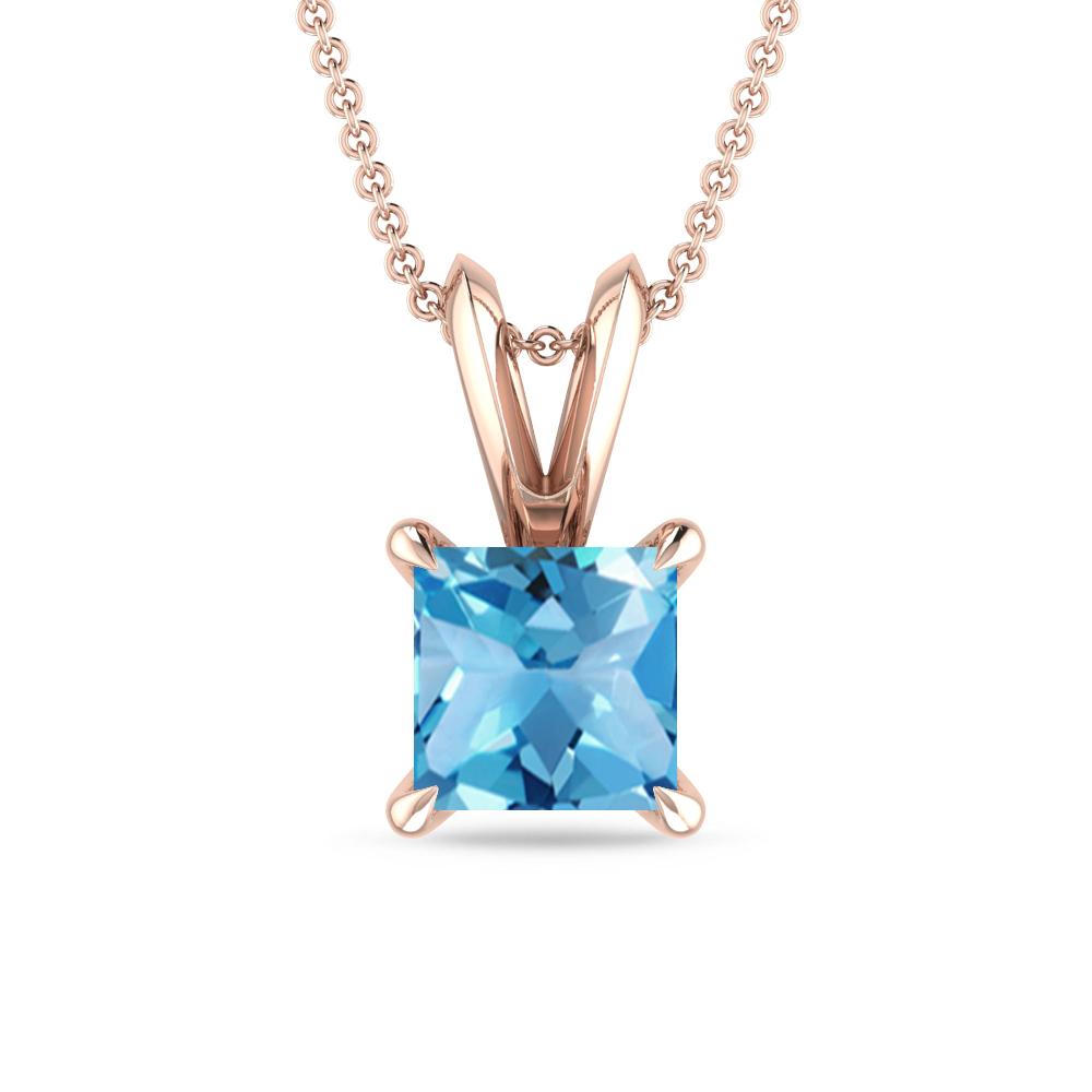 Rose Gold - Blue Topaz