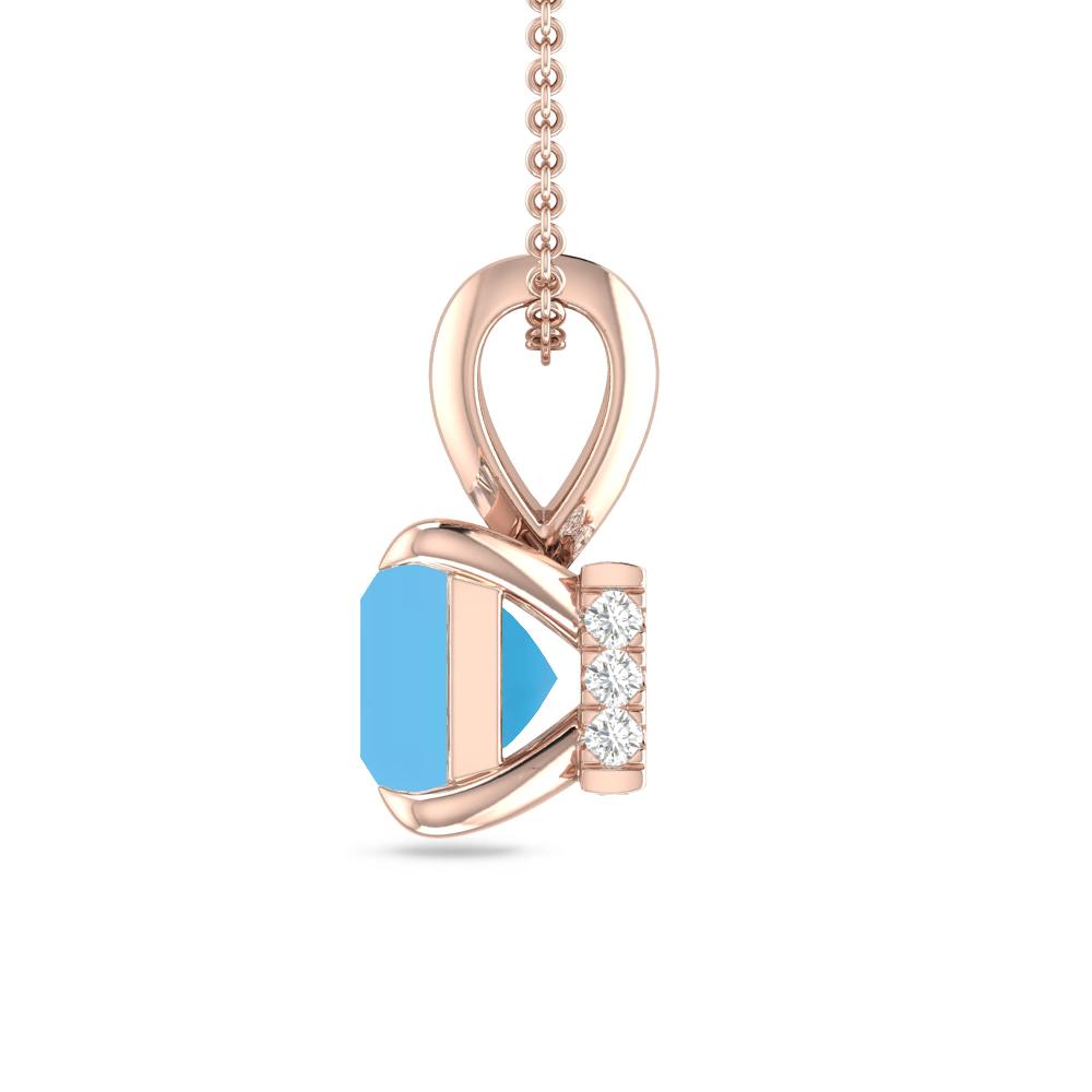 Rose Gold - Blue Topaz