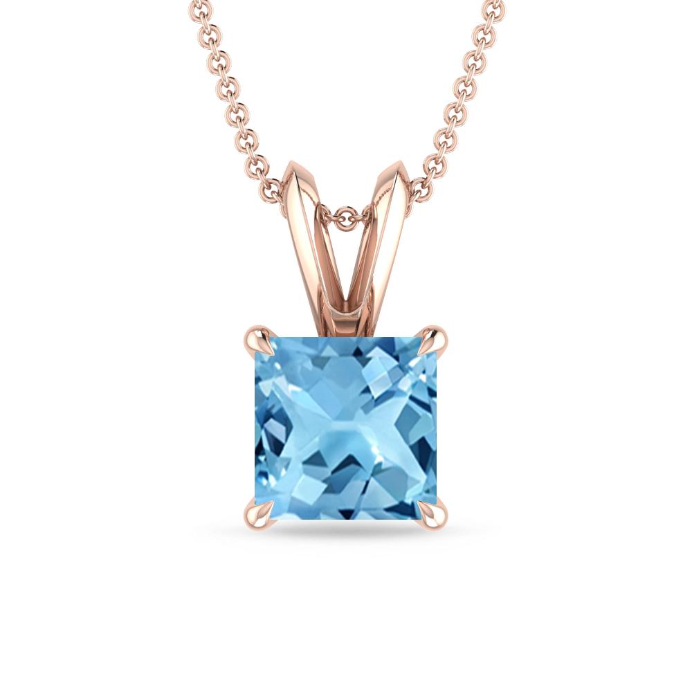 Rose Gold - Blue Topaz