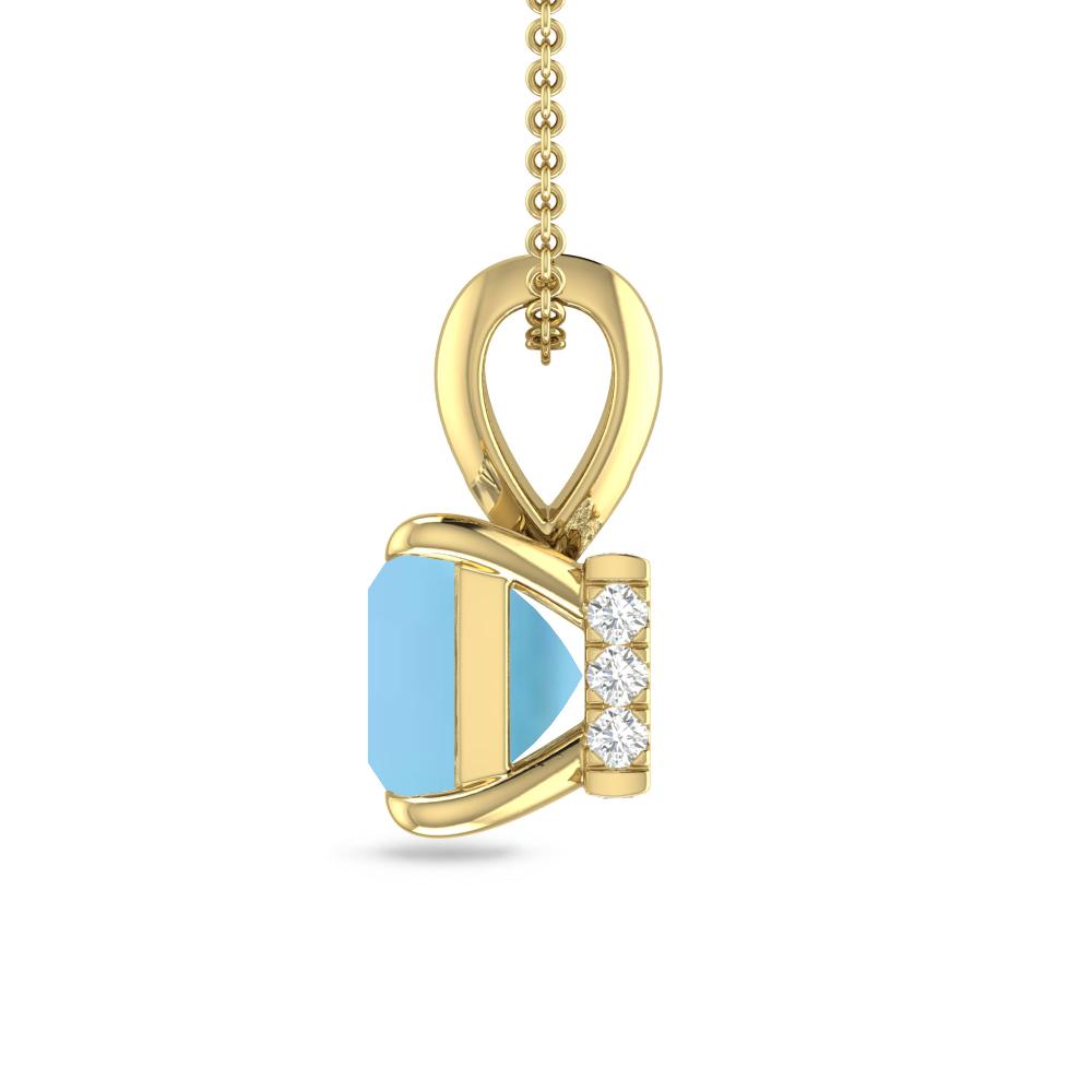 Yellow Gold - Blue Topaz