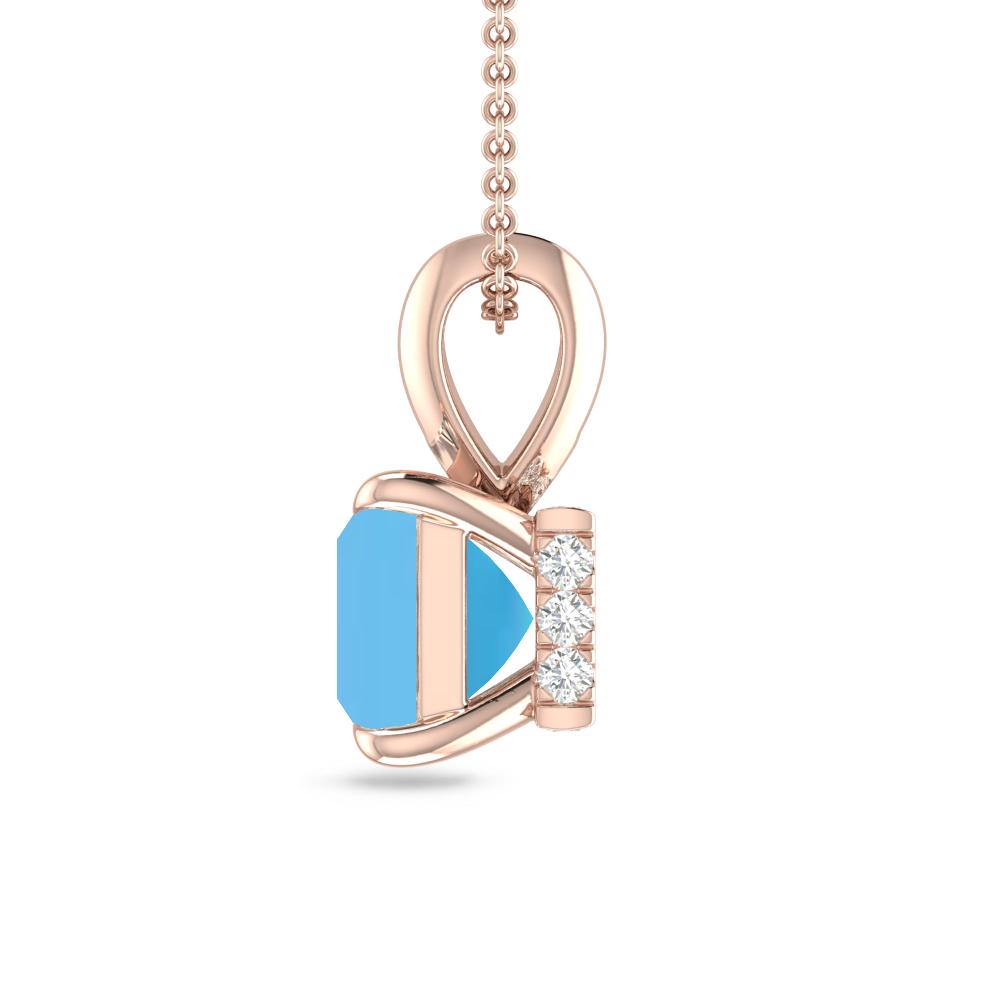 Rose Gold - Blue Topaz