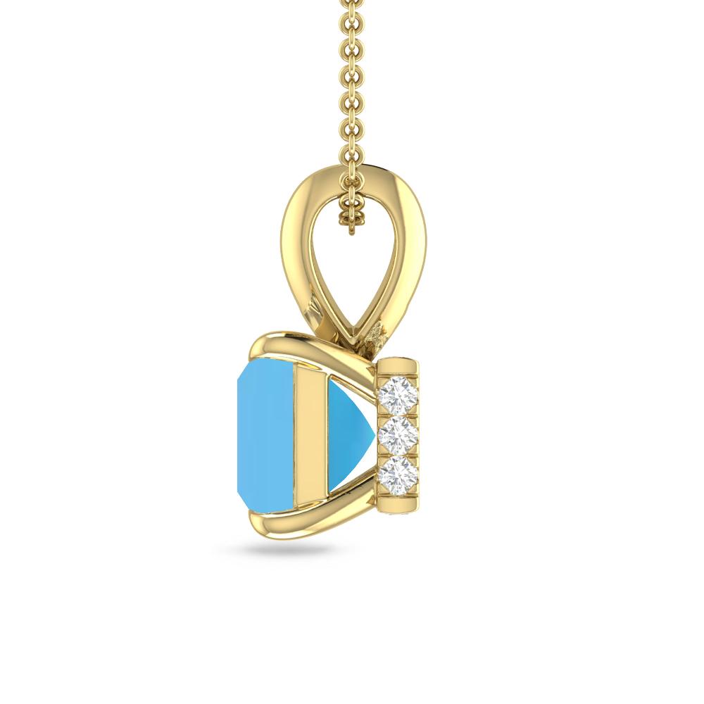 Yellow Gold - Blue Topaz