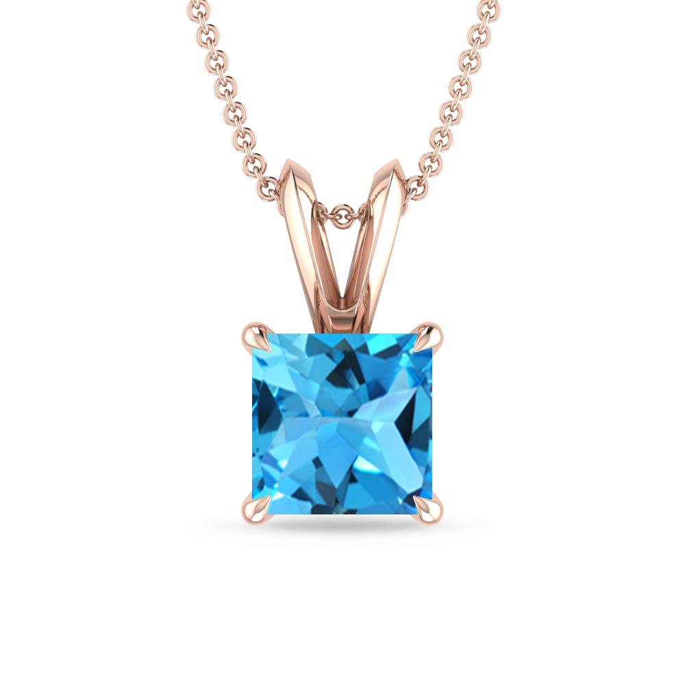 Rose Gold - Blue Topaz