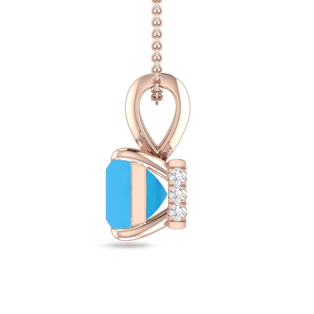Rose Gold - Blue Topaz
