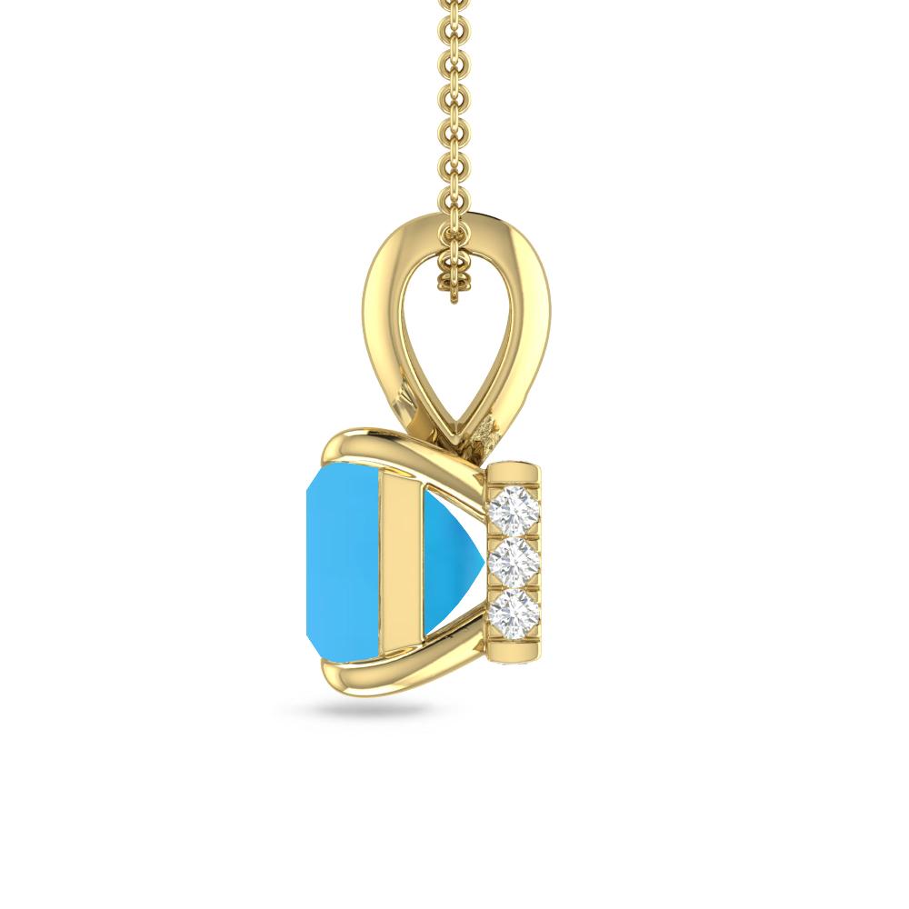 Yellow Gold - Blue Topaz