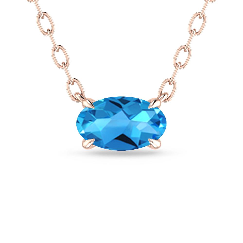 Rose Gold - Blue Topaz
