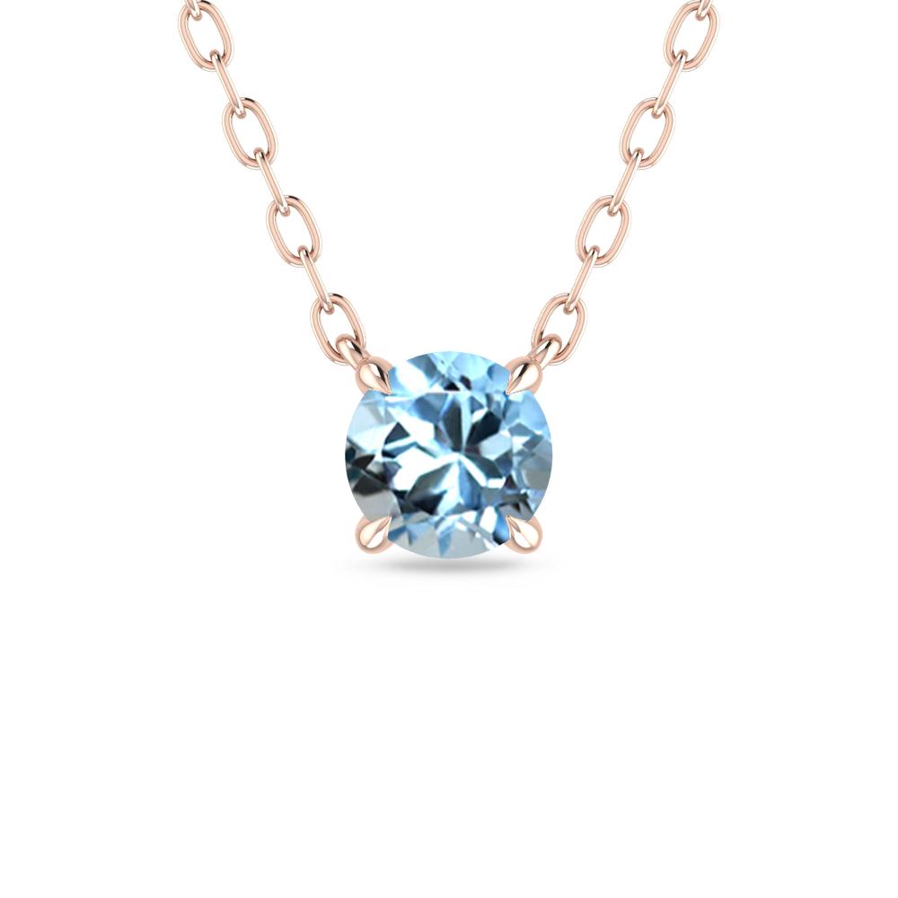 Rose Gold - Aquamarine