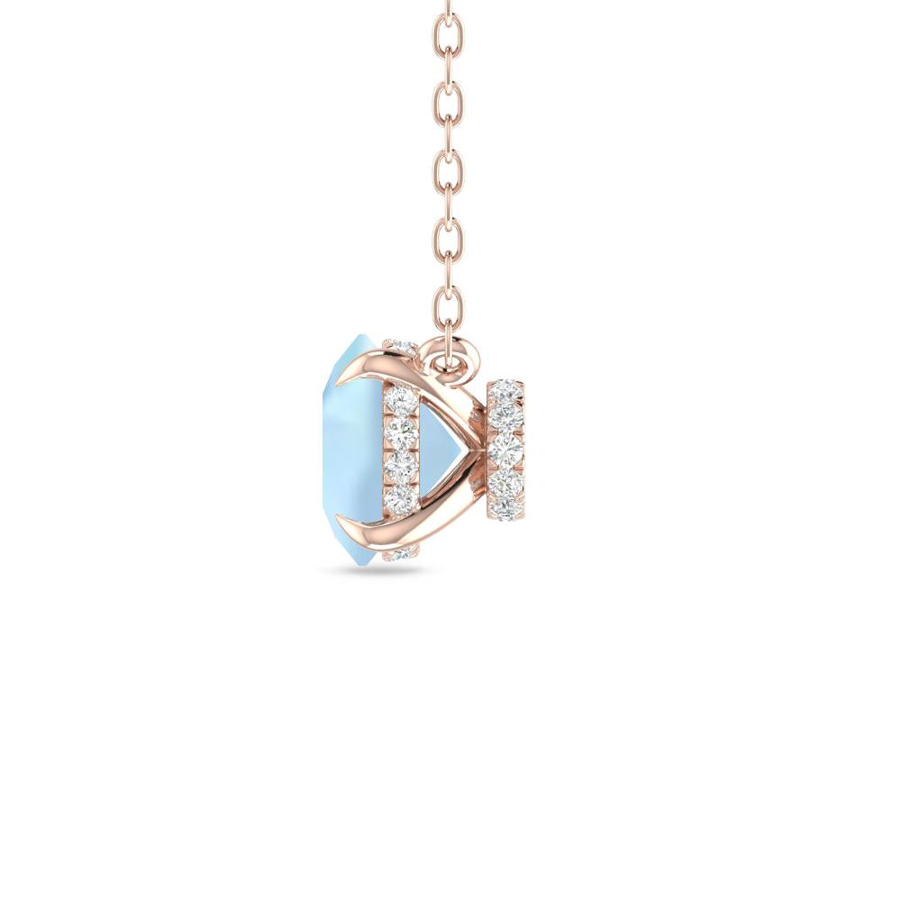 Rose Gold - Aquamarine