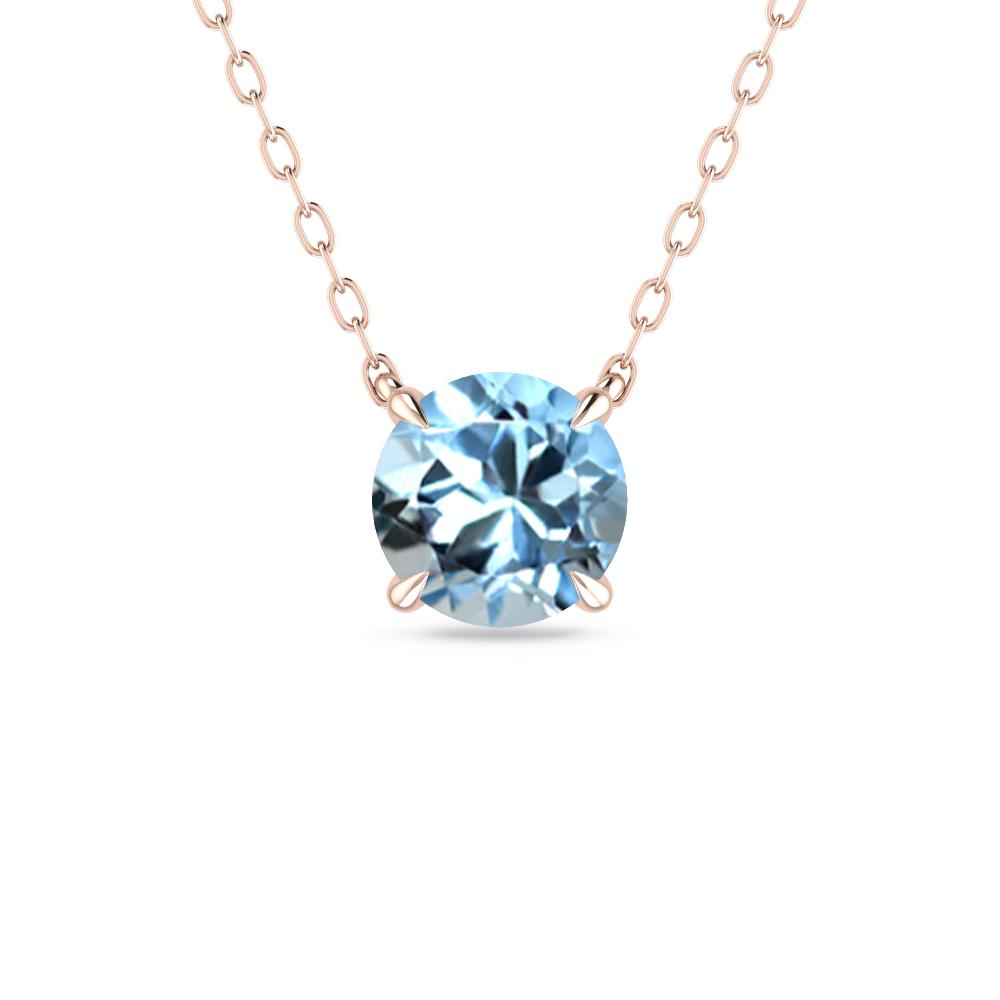 Rose Gold - Aquamarine