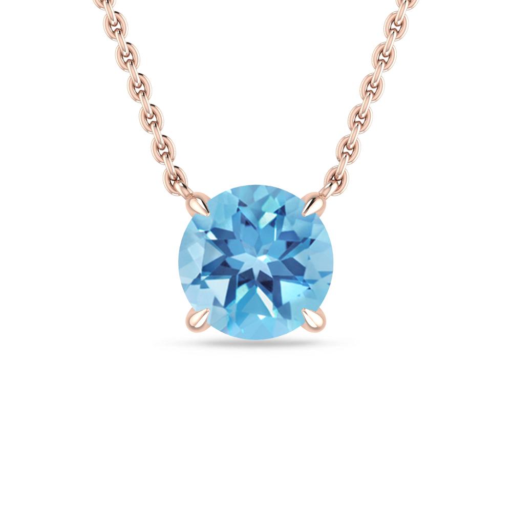 Rose Gold - Blue Topaz