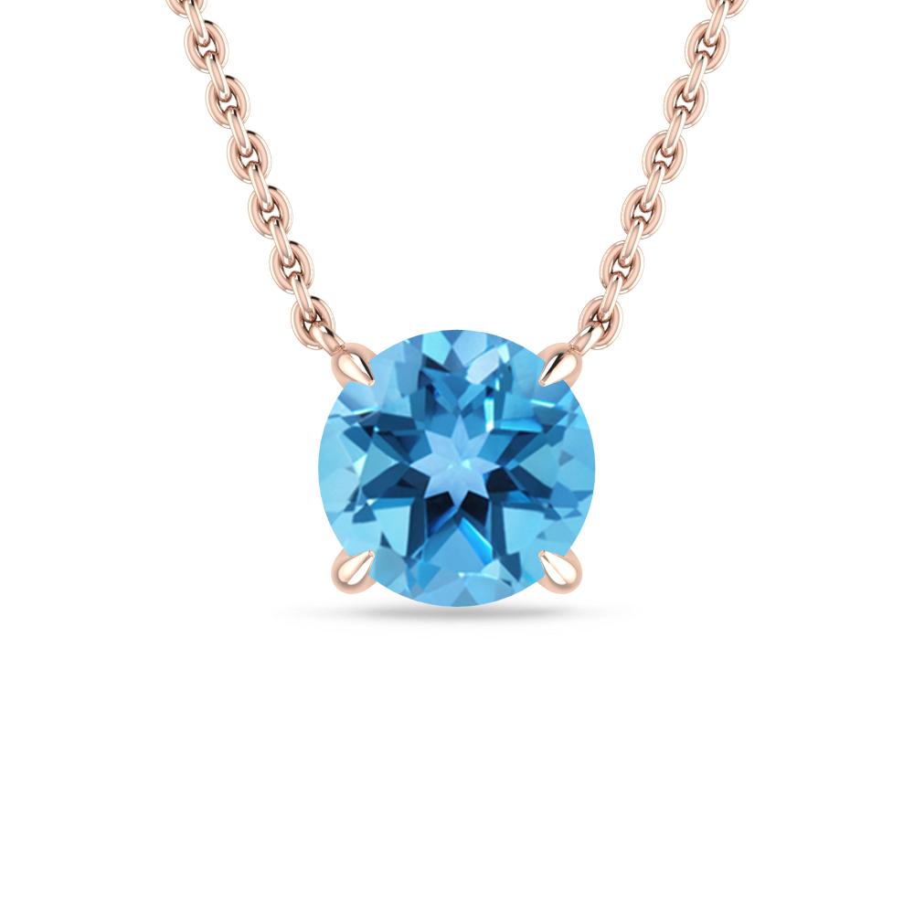Rose Gold - Blue Topaz