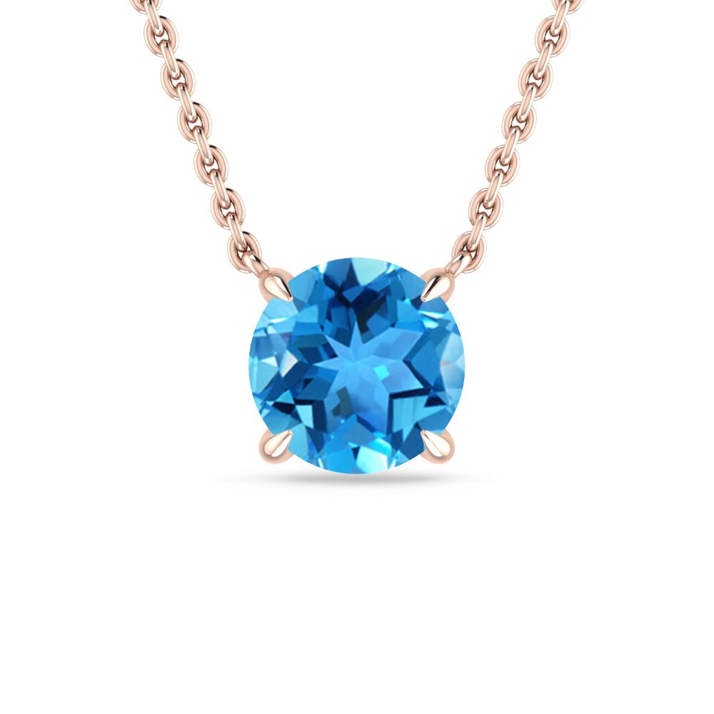 Rose Gold - Blue Topaz