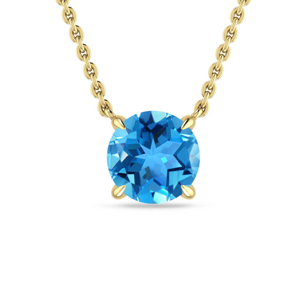 Yellow Gold - Blue Topaz