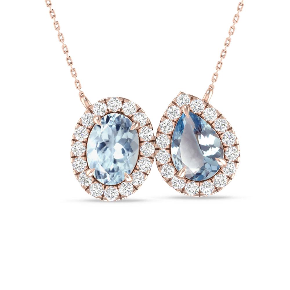 Rose Gold - Aquamarine