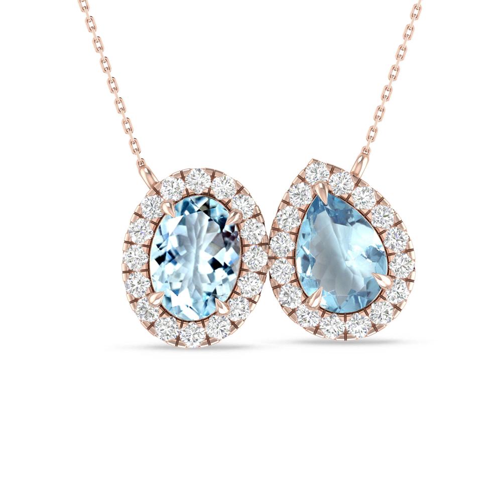 Rose Gold - Aquamarine