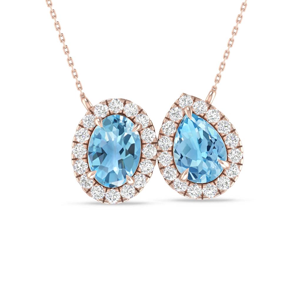 Rose Gold - Blue Topaz