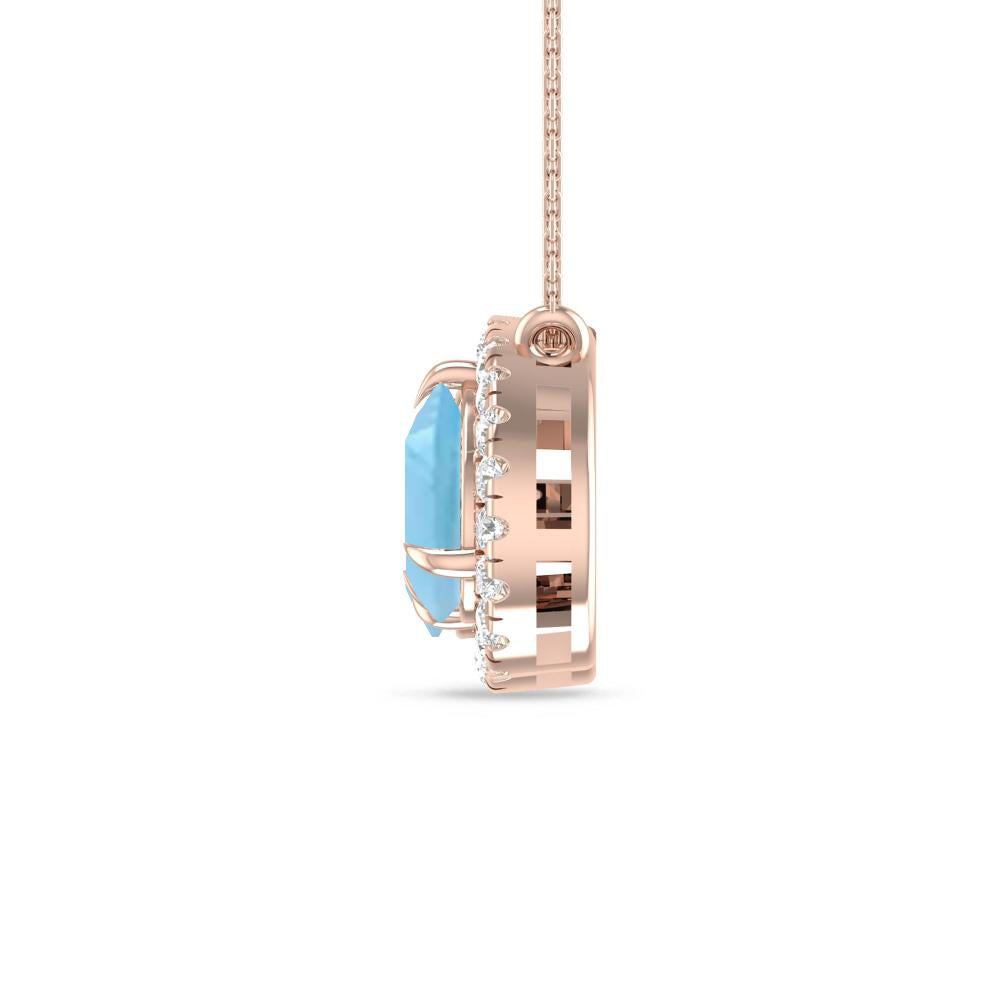Rose Gold - Blue Topaz