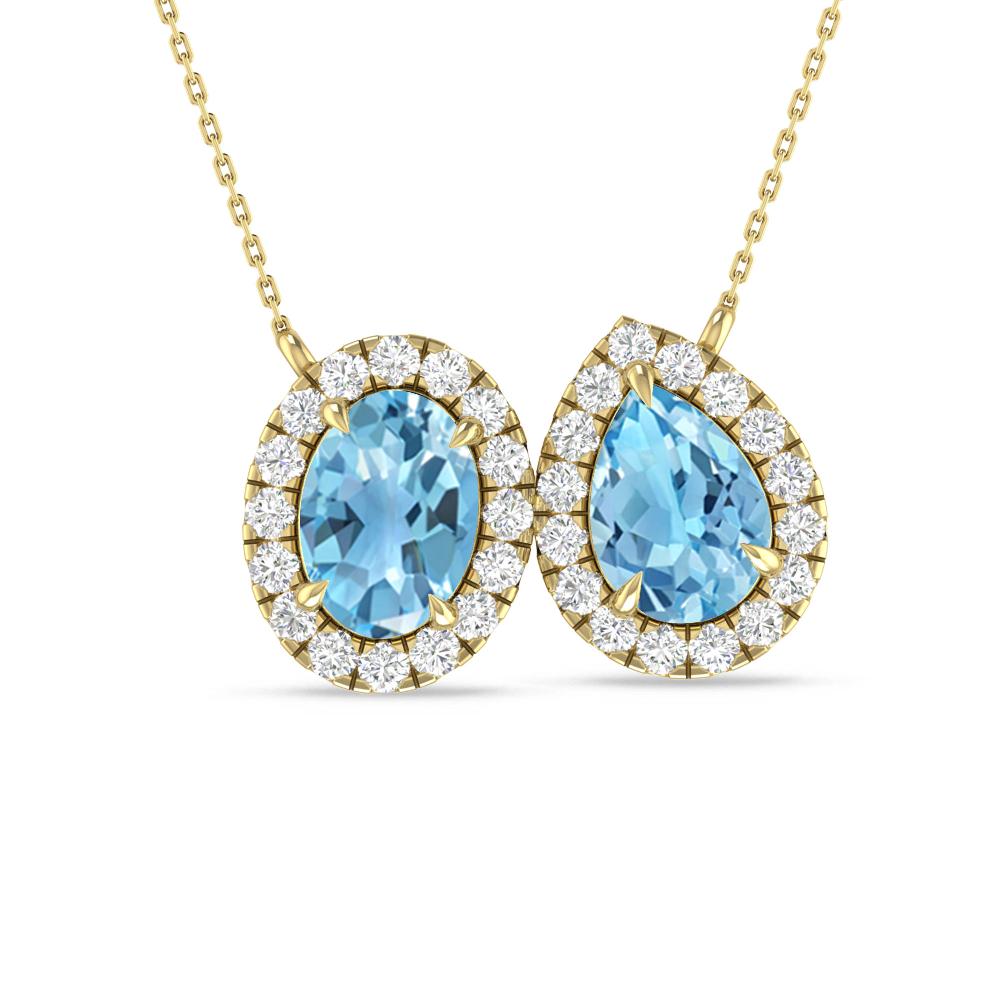 Yellow Gold - Blue Topaz