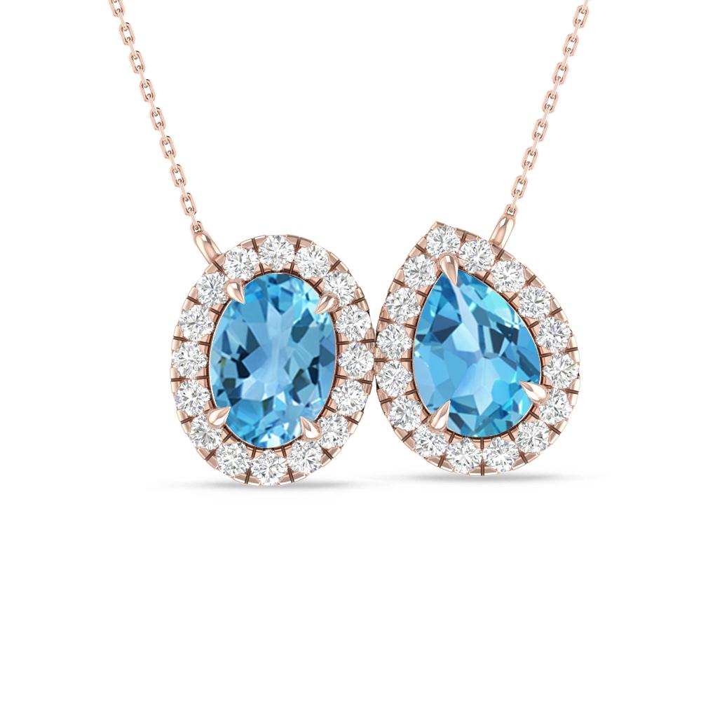Rose Gold - Blue Topaz