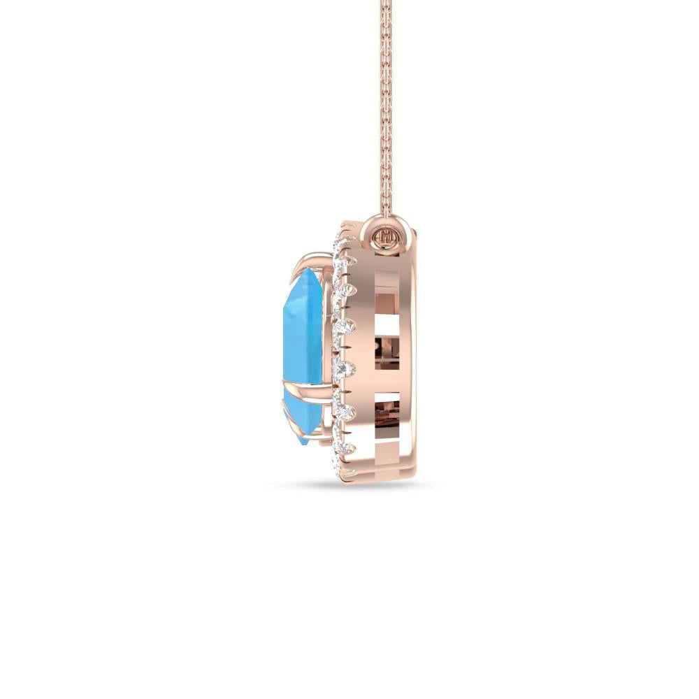 Rose Gold - Blue Topaz