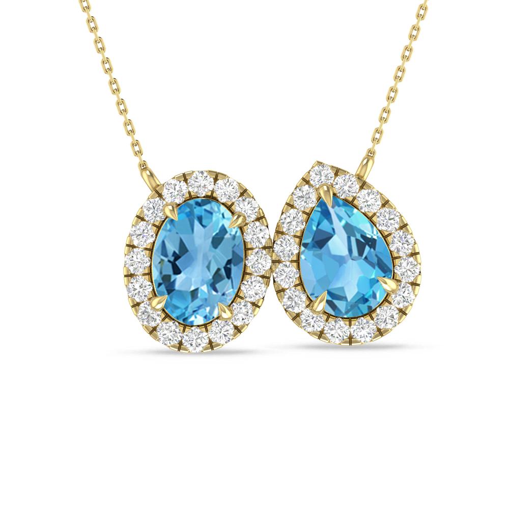 Yellow Gold - Blue Topaz