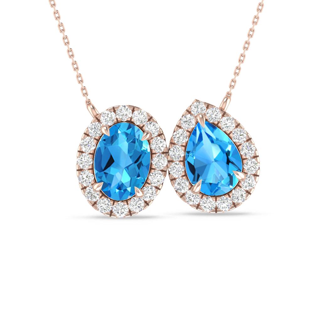 Rose Gold - Blue Topaz