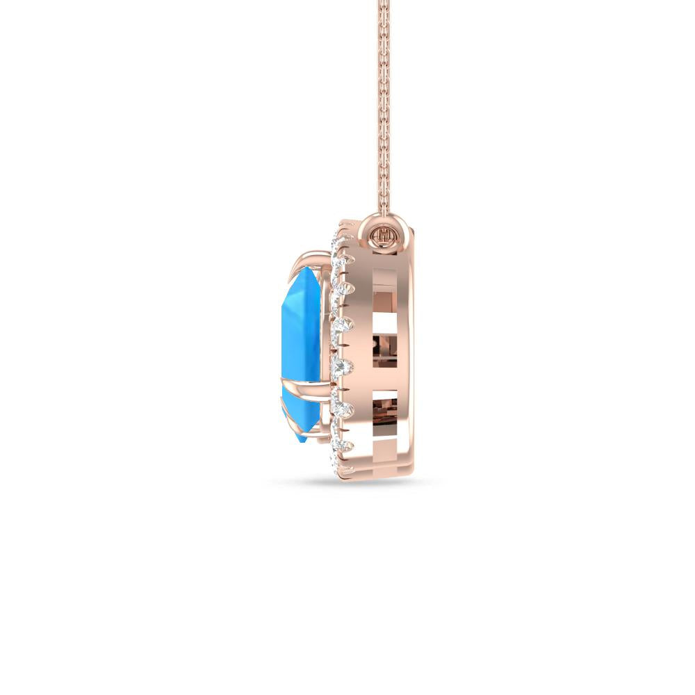 Rose Gold - Blue Topaz