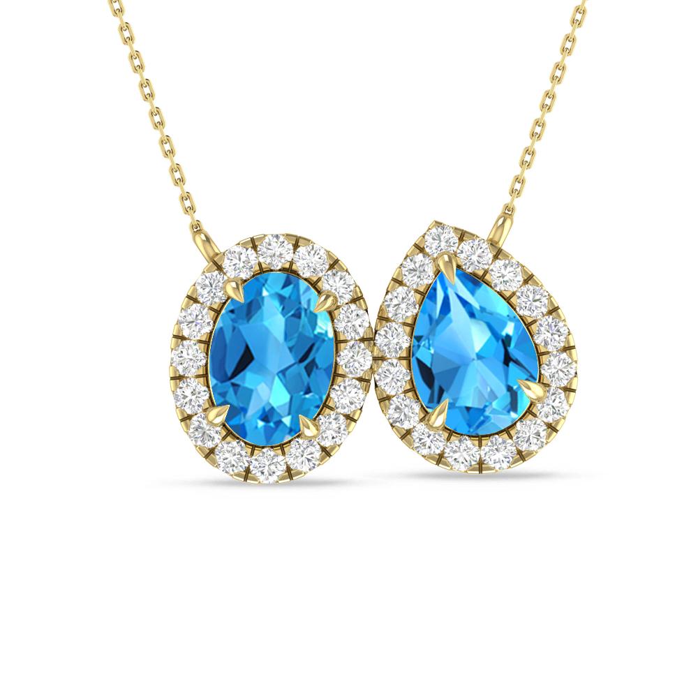 Yellow Gold - Blue Topaz