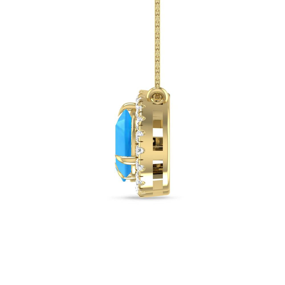 Yellow Gold - Blue Topaz