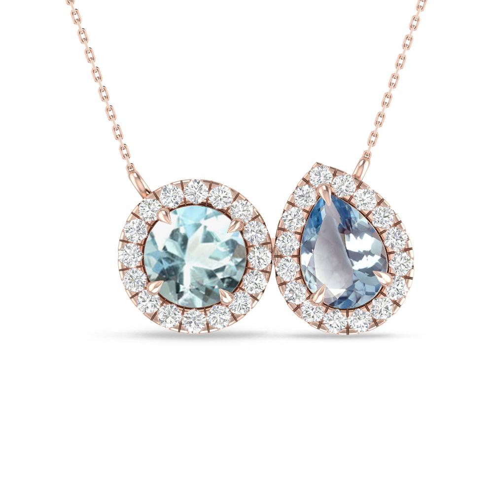Rose Gold - Aquamarine