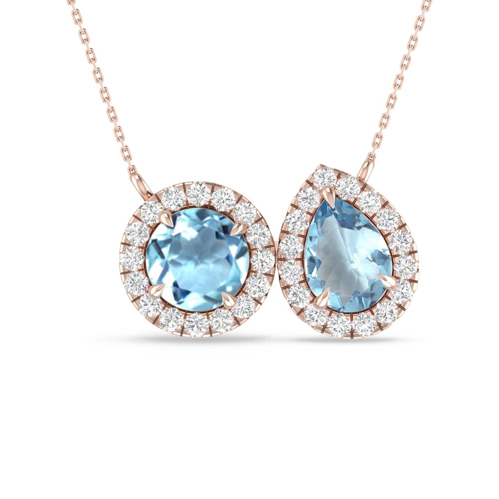 Rose Gold - Aquamarine