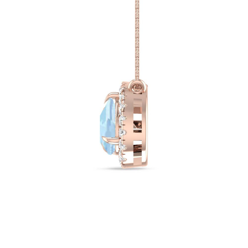 Rose Gold - Aquamarine