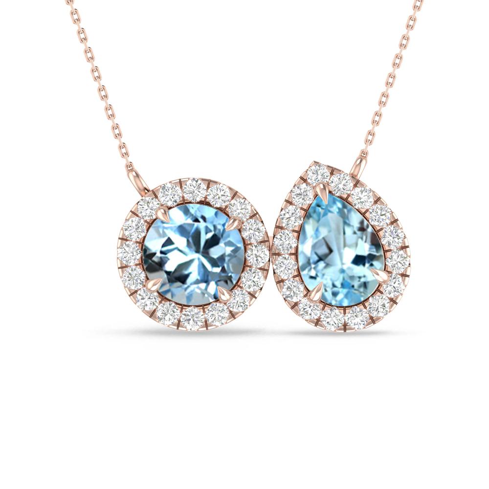 Rose Gold - Aquamarine