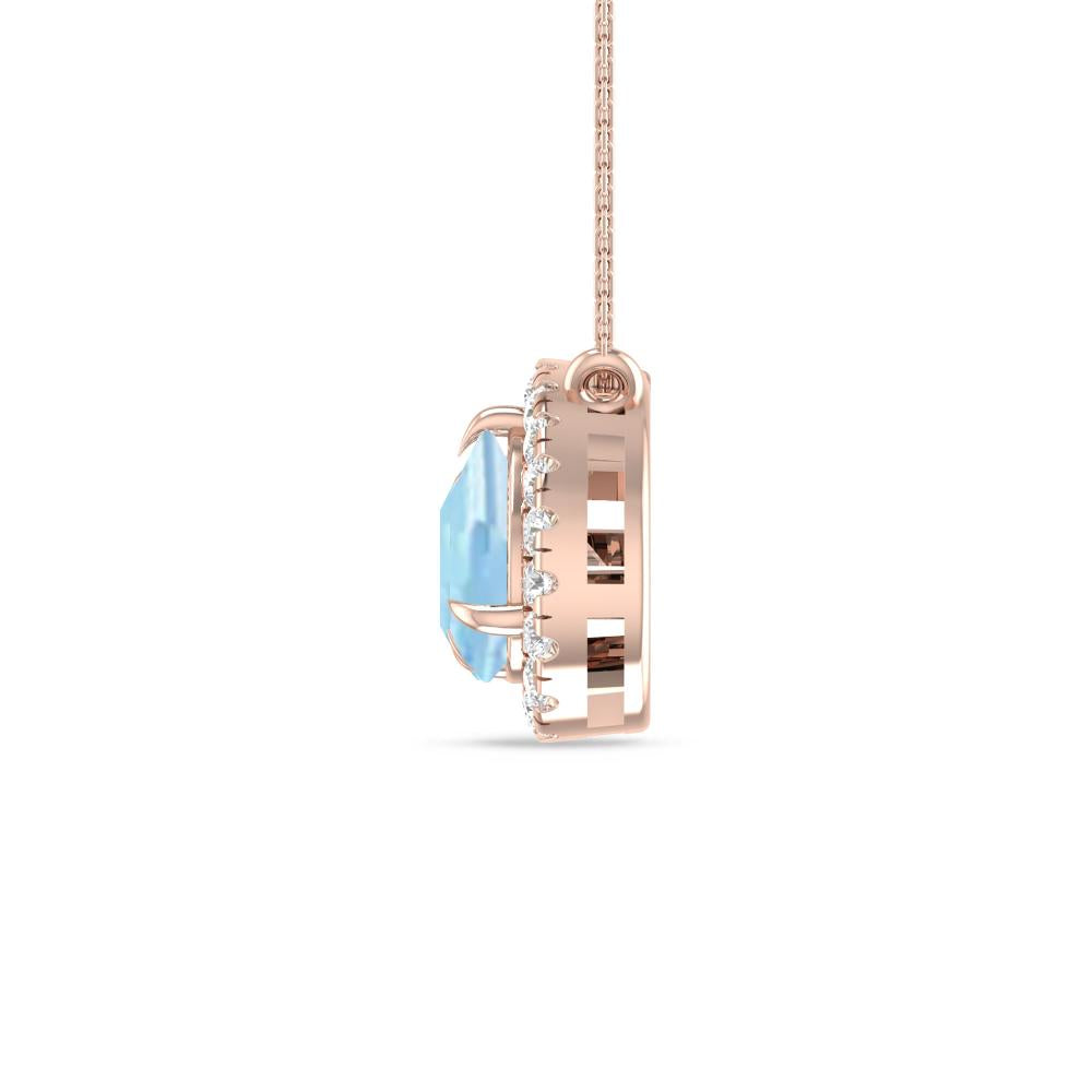 Rose Gold - Aquamarine