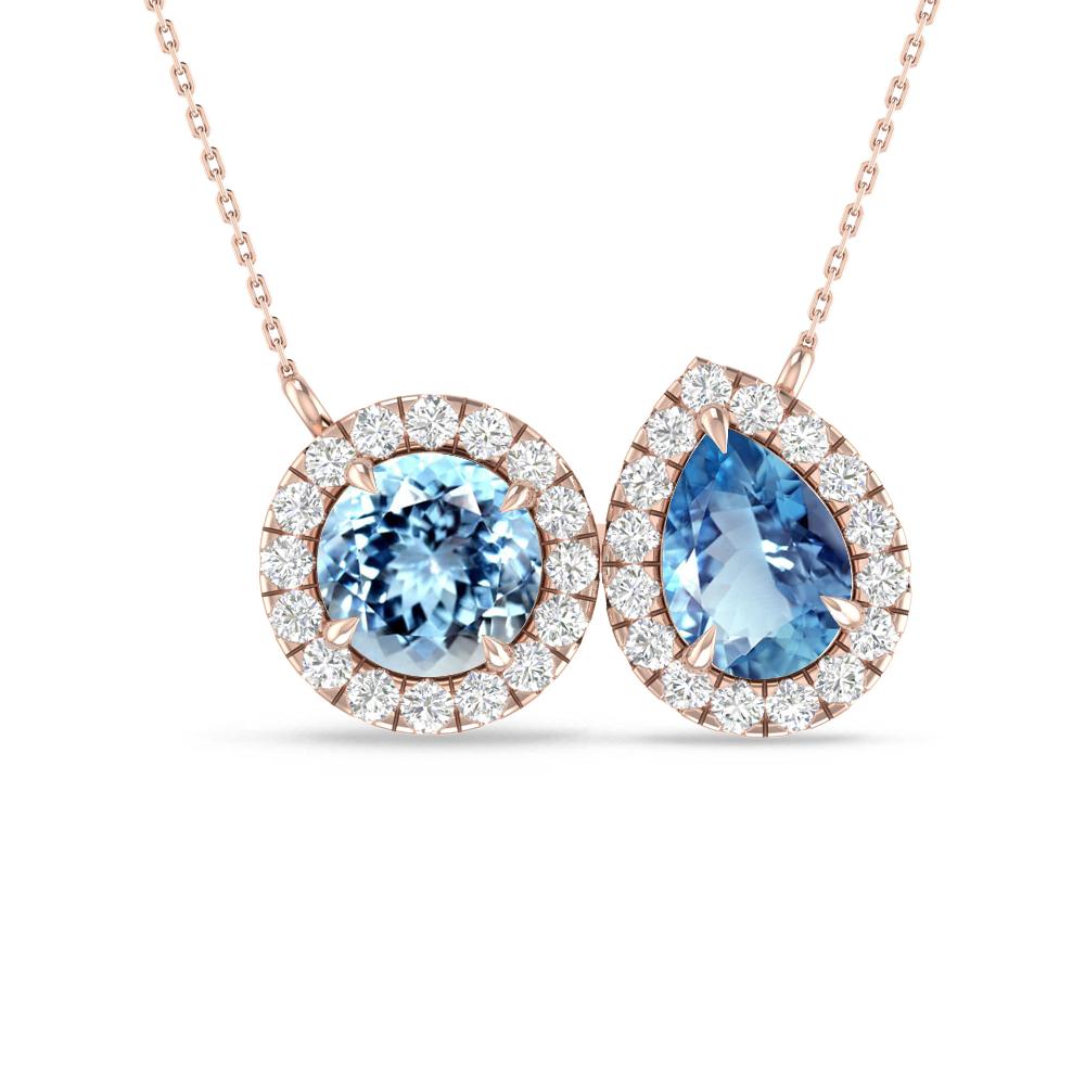 Rose Gold - Aquamarine