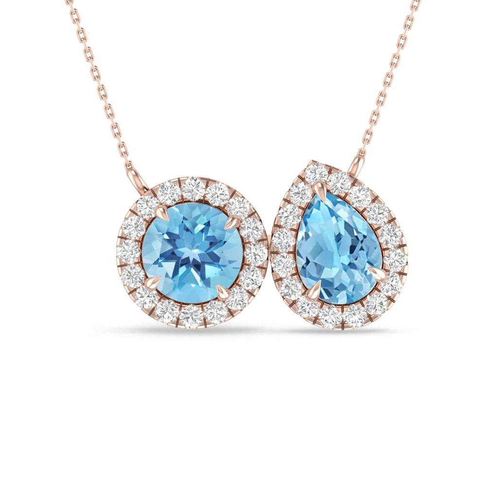 Rose Gold - Blue Topaz