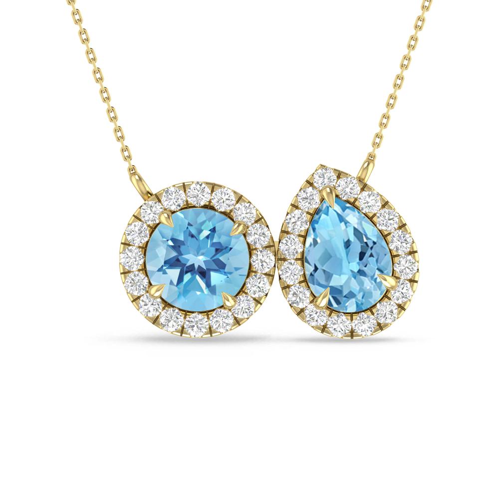 Yellow Gold - Blue Topaz
