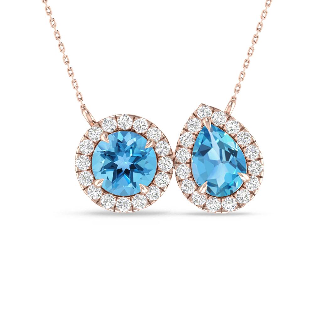 Rose Gold - Blue Topaz