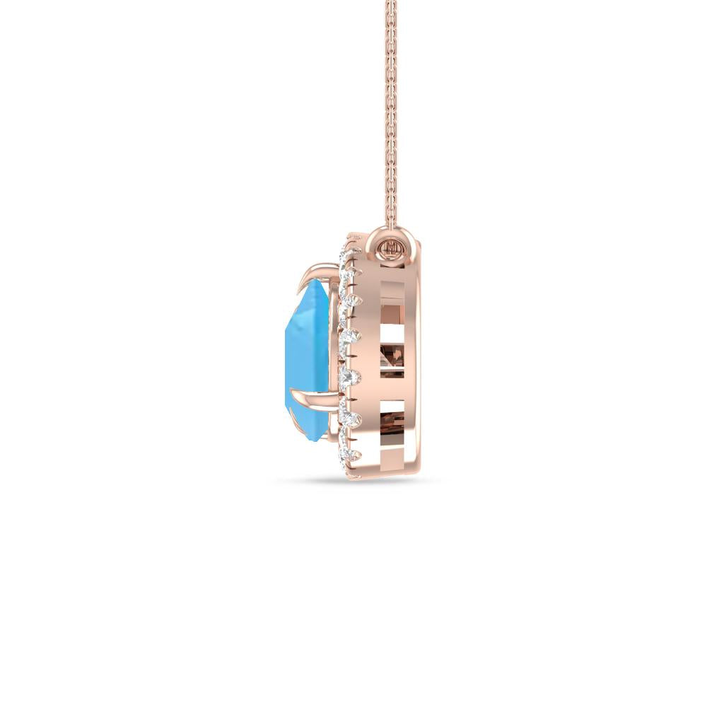 Rose Gold - Blue Topaz