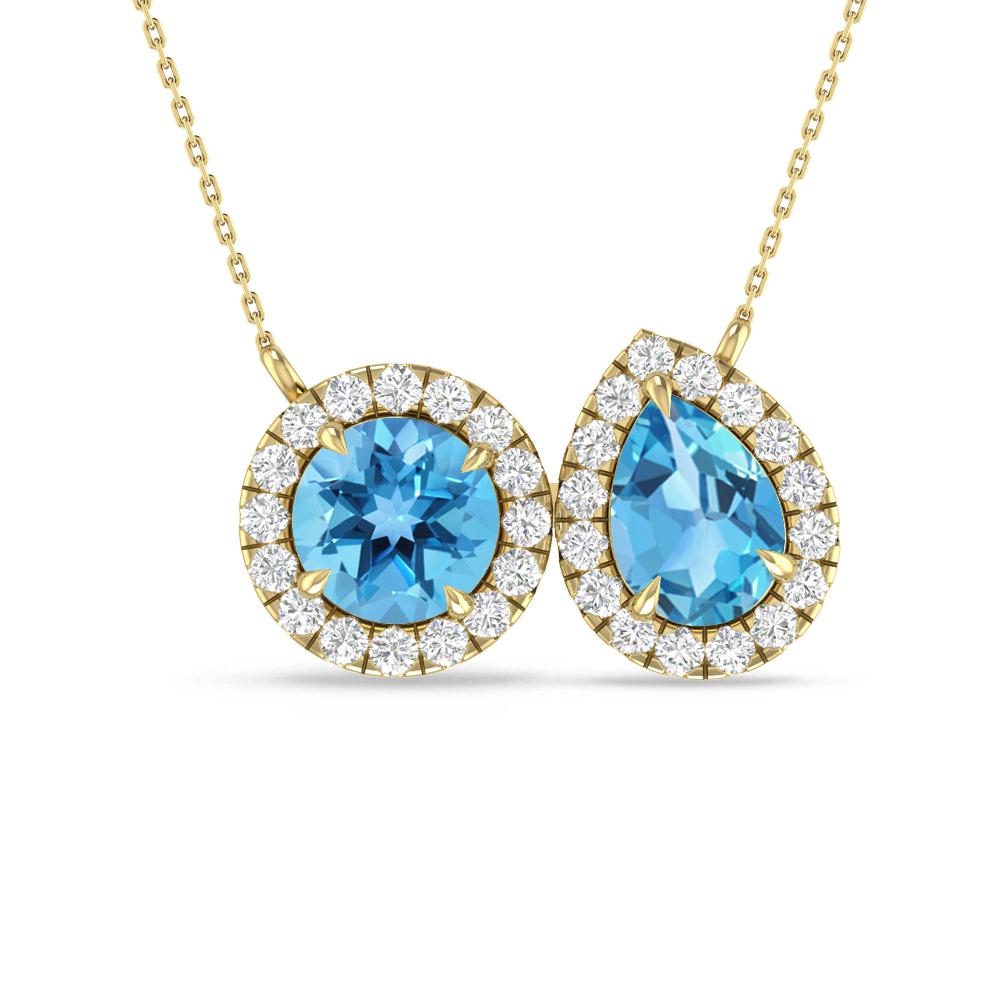 Yellow Gold - Blue Topaz