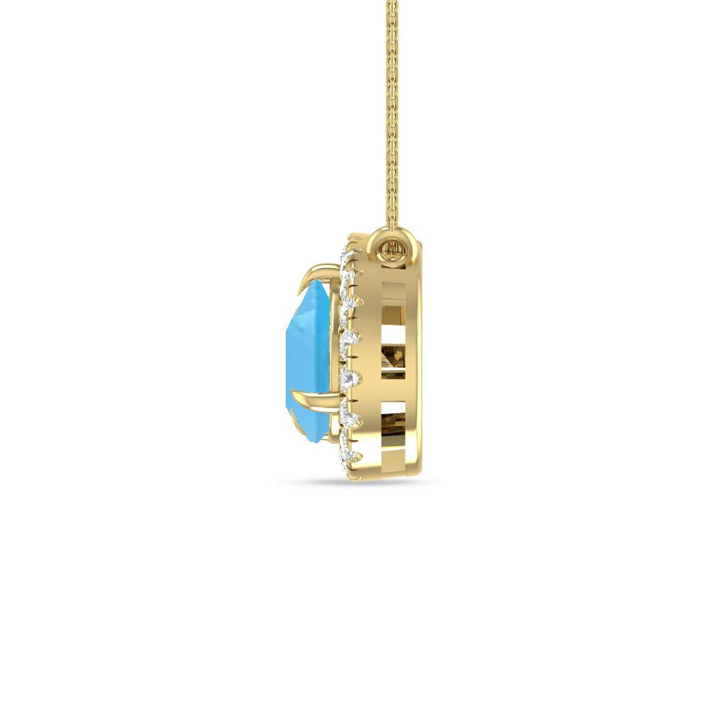 Yellow Gold - Blue Topaz