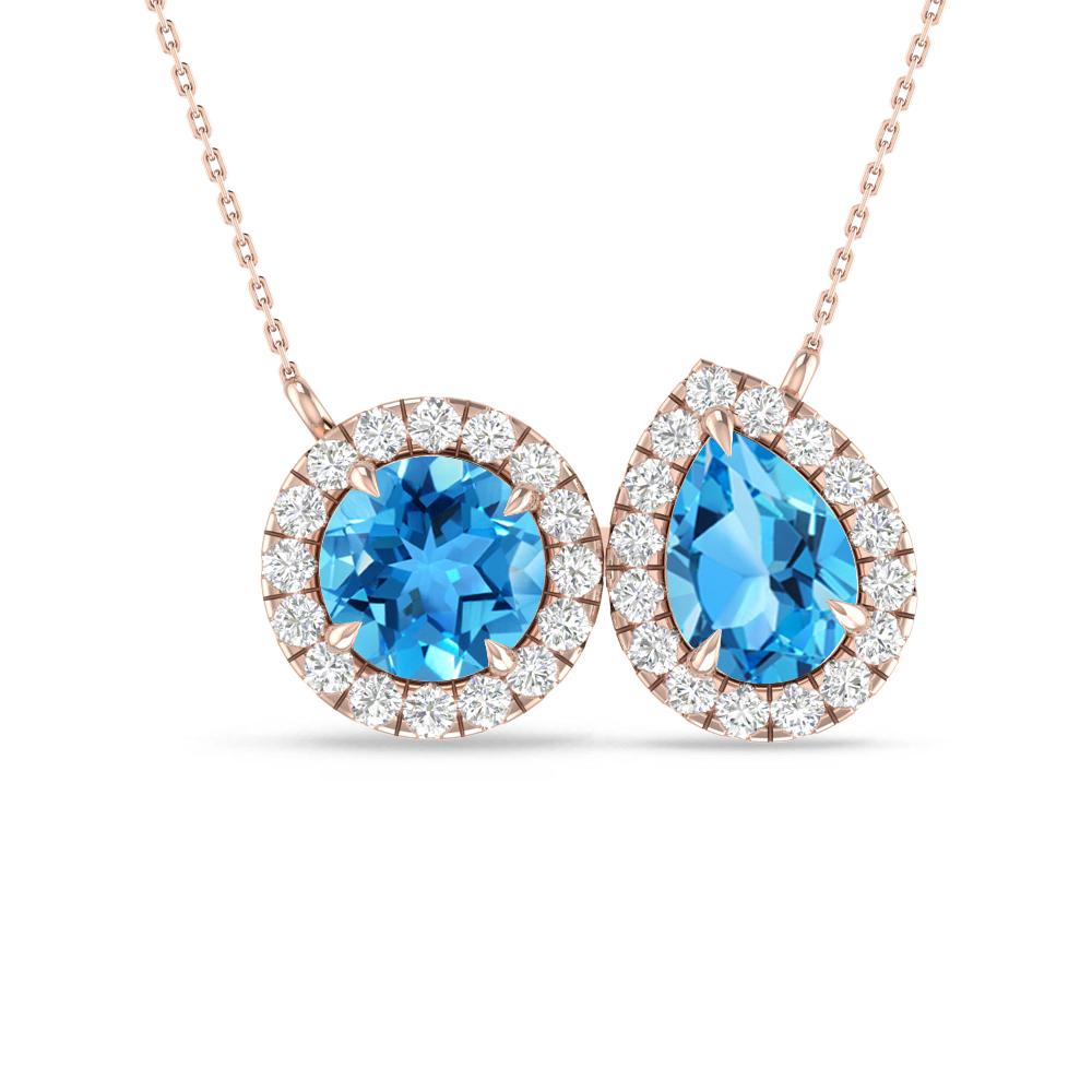 Rose Gold - Blue Topaz