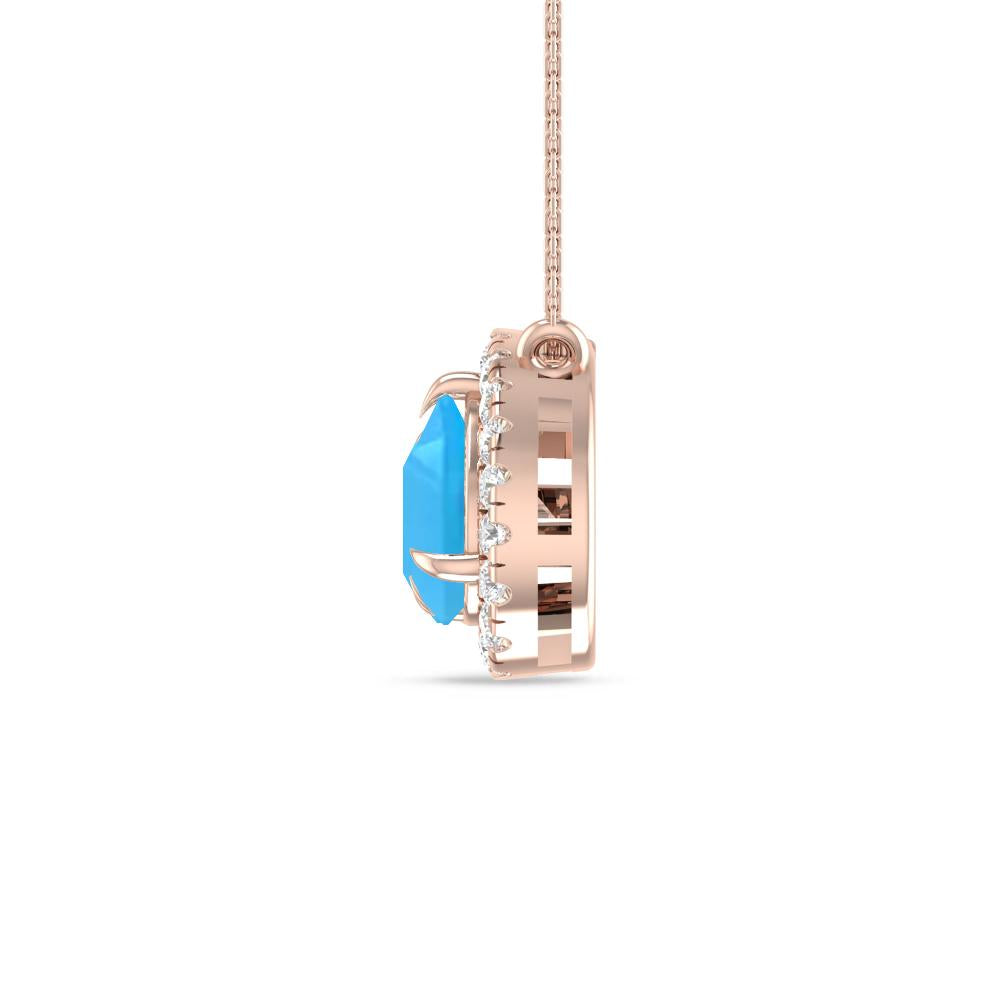 Rose Gold - Blue Topaz