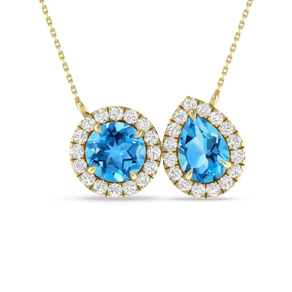 Yellow Gold - Blue Topaz