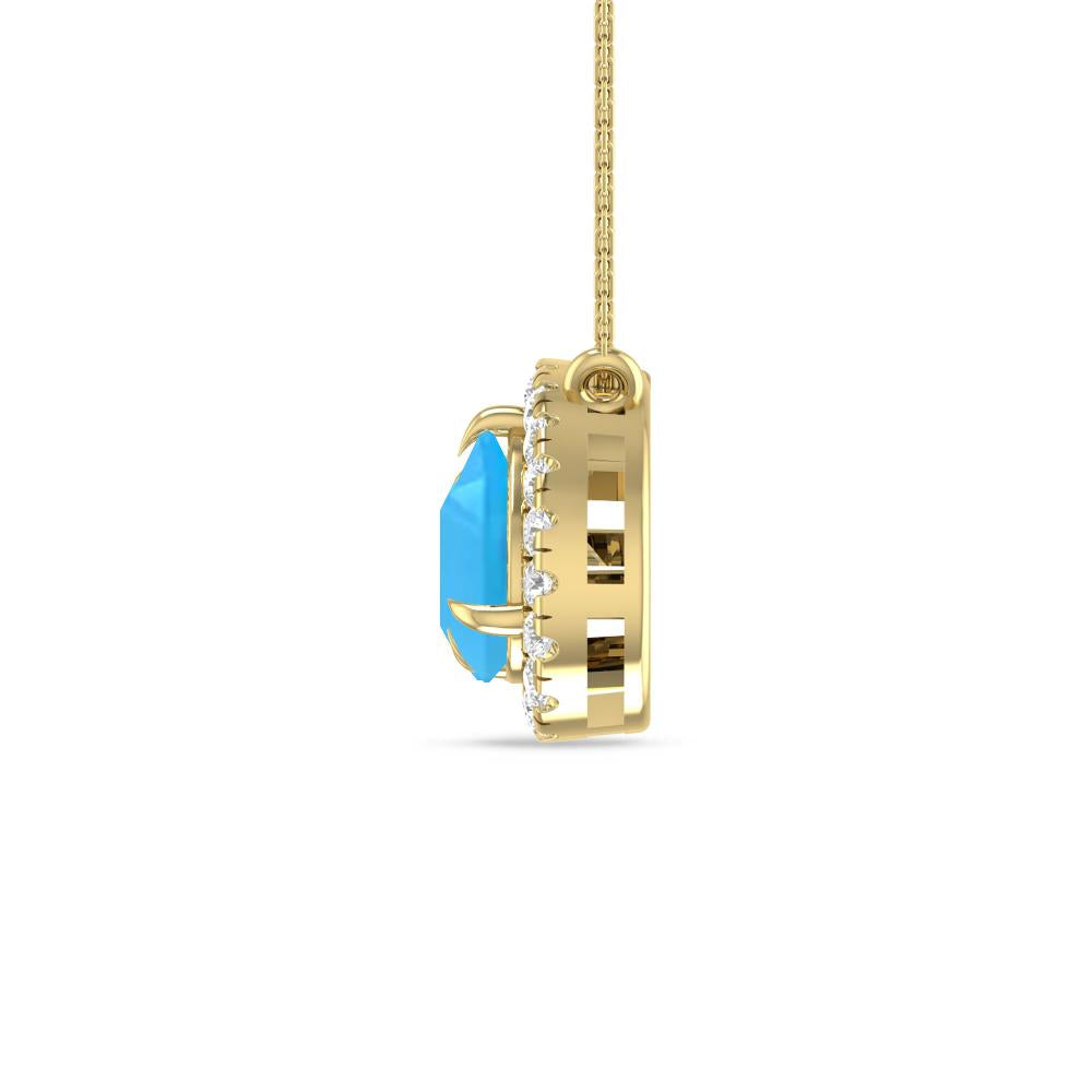 Yellow Gold - Blue Topaz